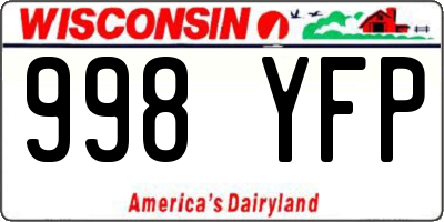 WI license plate 998YFP
