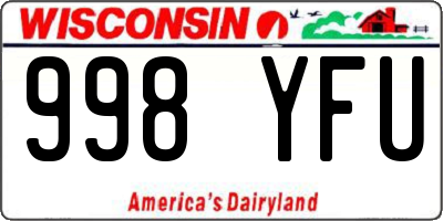 WI license plate 998YFU