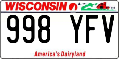WI license plate 998YFV