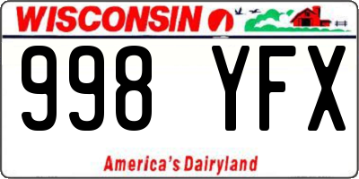 WI license plate 998YFX
