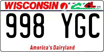 WI license plate 998YGC