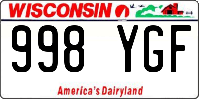 WI license plate 998YGF