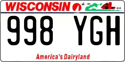 WI license plate 998YGH