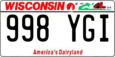 WI license plate 998YGI
