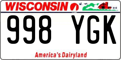 WI license plate 998YGK