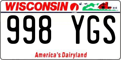 WI license plate 998YGS