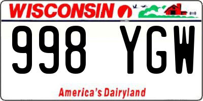 WI license plate 998YGW