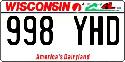 WI license plate 998YHD
