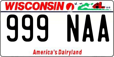 WI license plate 999NAA