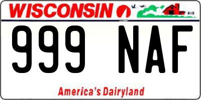 WI license plate 999NAF