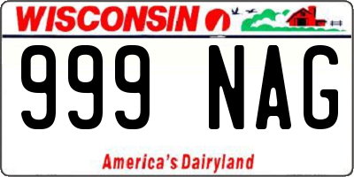 WI license plate 999NAG