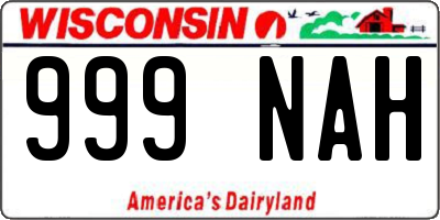 WI license plate 999NAH