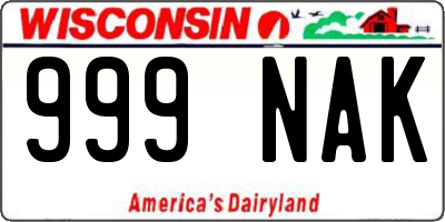 WI license plate 999NAK