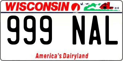 WI license plate 999NAL