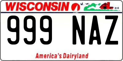 WI license plate 999NAZ
