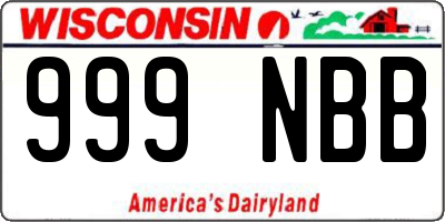 WI license plate 999NBB