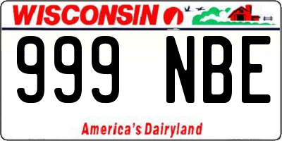 WI license plate 999NBE