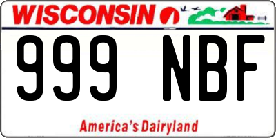 WI license plate 999NBF