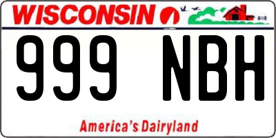 WI license plate 999NBH