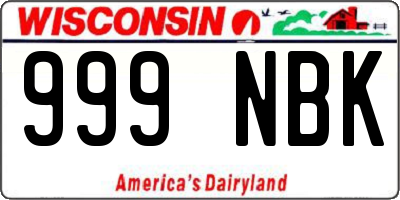 WI license plate 999NBK