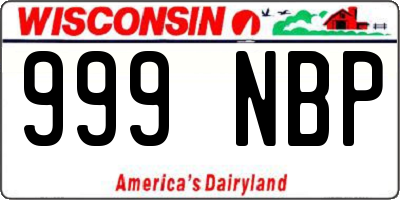 WI license plate 999NBP
