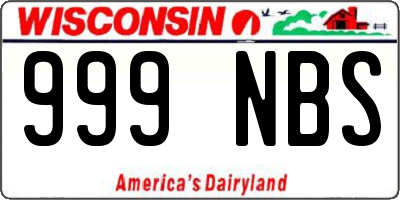 WI license plate 999NBS