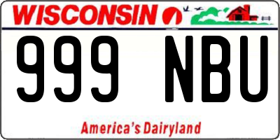 WI license plate 999NBU