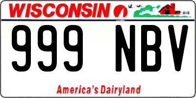WI license plate 999NBV
