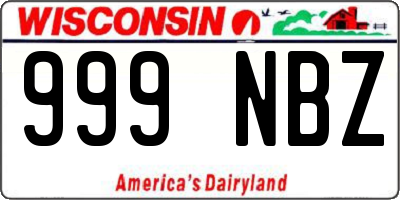 WI license plate 999NBZ