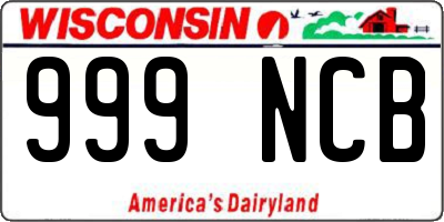 WI license plate 999NCB