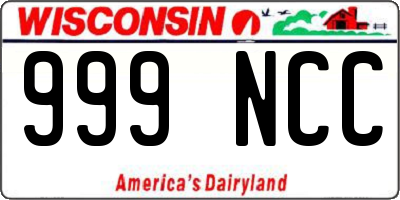 WI license plate 999NCC