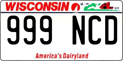 WI license plate 999NCD