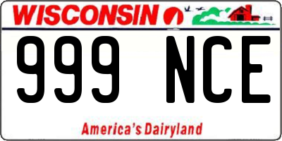 WI license plate 999NCE