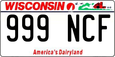 WI license plate 999NCF