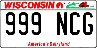 WI license plate 999NCG