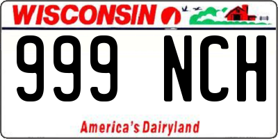 WI license plate 999NCH