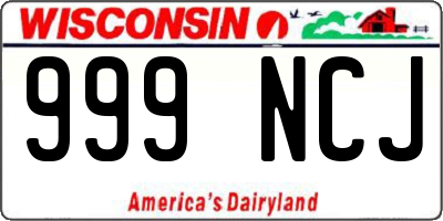 WI license plate 999NCJ