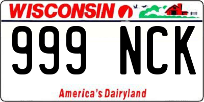 WI license plate 999NCK