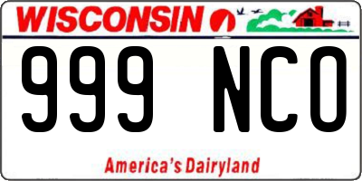 WI license plate 999NCO