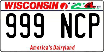 WI license plate 999NCP