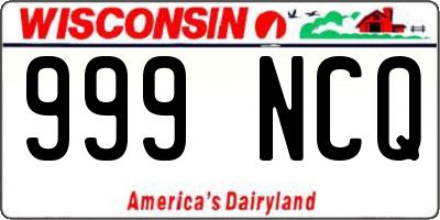 WI license plate 999NCQ