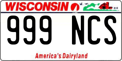 WI license plate 999NCS