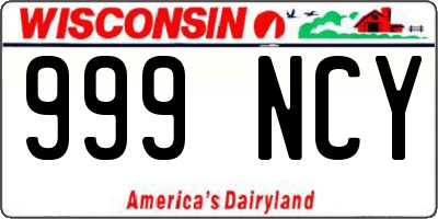 WI license plate 999NCY