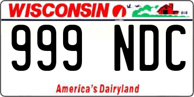 WI license plate 999NDC