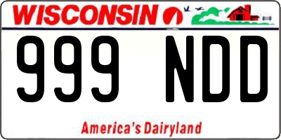 WI license plate 999NDD
