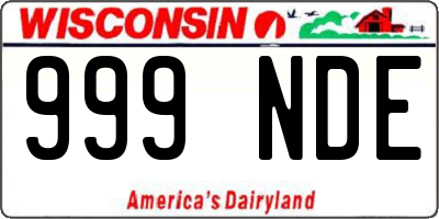 WI license plate 999NDE