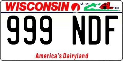 WI license plate 999NDF