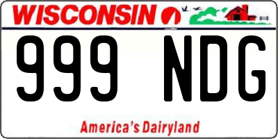 WI license plate 999NDG