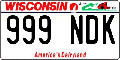 WI license plate 999NDK