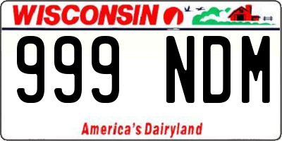 WI license plate 999NDM